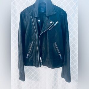American Eagle Outfitters Black Faux Vegan Leather Moto Jacket